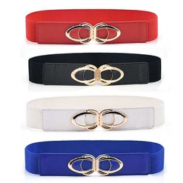 Fashion Pu Leather Elastic Wide Belts For Women Simplicity Imitation Leather Belts Polychromatic Clothing Belts Decorative G1026