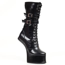 New Hoof Heel Style 7 inch Ballet Fetish BDSM Punk Platform Boots Size36-46