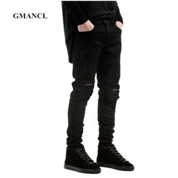 Men Black Ripped Skinny Jeans Hip Hop swag Denim Scratched Biker Jeans Joggers pants Famous Brand Designer Men Trousers 211206