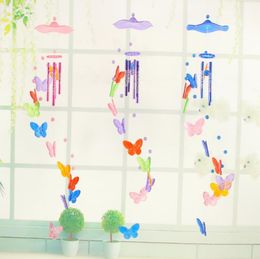 butterfly wind chime ornaments creative home garden decoration craft children birthday gift butterflies pendant windchimes decors SN2296