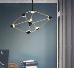 LED lights Pendant Lamps Modern Minimalist Rhombus Atmospheric Creative Home Lighting Northern Europe Library Bedroom