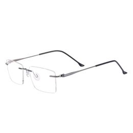 Fashion Sunglasses Frames Rectangular Metal Men And Women Rimless Spectacles Frame For Optical Lenses Myopia Presbyopia Progressive