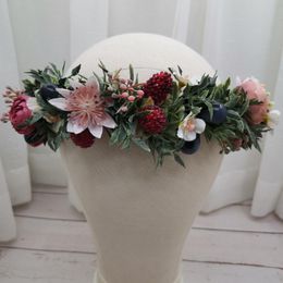 -Haarschmuck Früchte Blumen Krone Festival Stirnband Frauen Kopfschmuck Brautjungfer Mädchen Blumengirlande Hochzeit Headwear