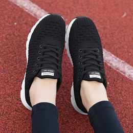 High Quality Women's running shoes lightweight fly mesh breathable black white pink sports trendy female casual sneakers trainers