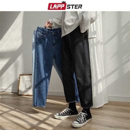 LAPPSTER Men Spring Black Korean Colors Jeans Mens Streetwear Blue Denim Pants Male Fashions Skinny Clothes Plus Size 211111