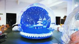 Customised Backdrop Snow Globe Photo Booth For Human Go Inside 3M Dia Inflatable Bubble Dome Clear Snow Globe Christmas Yard Halloween Advertising