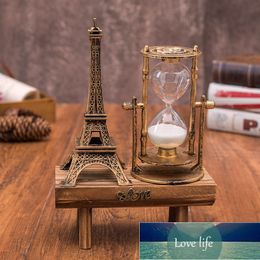 Creative Retro Iron Tower Hourglass Ornaments Simple and Modern Home Study Wooden Pendulum Hourglass Ornaments Factory price expert design Quality Latest Style