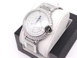 42mm Classic New Men Automatic Mechanical watch Silver full Ice diamond Wristwatch Round dial Stainless steel Sapphire Clock AAA