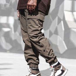 Spring/Fall Men's Casual Pants Straight Multi-pocket Drawstring Sweatpants Pants Legs Double-breasted Design Fashion Cargo Pants