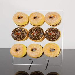 donut display Australia - Other Event & Party Supplies 9-hole Detachable Donut Display Stand For Wedding Birthday Decoration Cake Dessert Transparent Acrylic