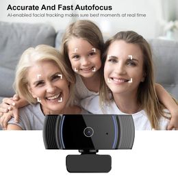 Web Camera HD 1080P Autofocus With Microphone 5-layer Glass Len, USB Plug Webcam For Computer Mac Laptop