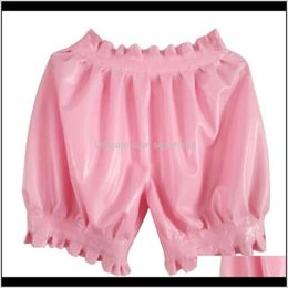 Panties Womens Apparel Drop Delivery 2021 Latex 100Percent Rubber Boxer Briefs Underwear Men Handmade Ruffle Pleated Shorts S Fashion Cool Si