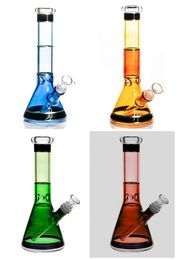 Vintage 10inch Beaker 5mm Glass Bong hookah Water pipe Oil Dab Rigs Percolator Can put customer own logo