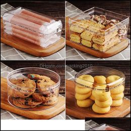 Event Festive Supplies Home & Garden10Pcs High Quality Biscuits Snack Box Hard Plastic Packaging Boxes Party Gift Cake Pastry Dessert Cups W