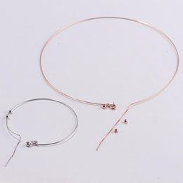 plain gold necklace Australia - Silver Gilt Plain Bracelet Female Models Rose Gold Necklace Adjustable Length Jewelry Wholesale Chains