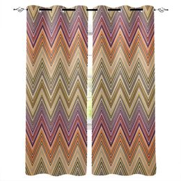 Ethnic Style Stripes Abstract Design Blackout Curtains For Living Room Bedroom High Shading Drapes Blinds Kitchen Curtain &