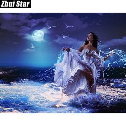 Full Square 5D DIY Diamond "Goddess & sea" Embroidery Cross Stitch Rhinestone Mosaic Painting Home Decor Gift