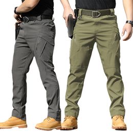 Styles Black Pants Men Waterproof Cargo Pants Spring Autumn Solid Colour Pockets Trousers Fashion Casual Pants Outwear Men