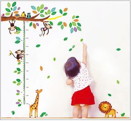 Cartoon household wall height mobile stickers in the to stick on monkey giraffe 210420