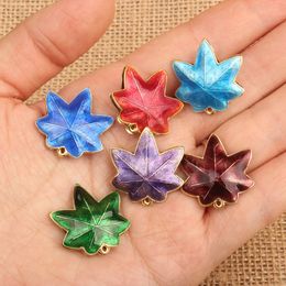 Handmade Enamel Filigree Maple Leaf Charms Accessories Cloisonne Beads DIY Jewelry Making Necklace Pendants Earrings 10pcs