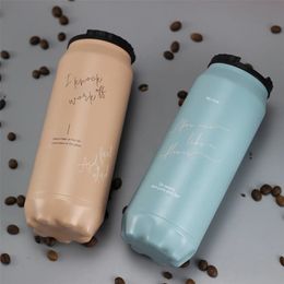 Creative Stainless Steel Thermos Cup Mini Bottle Vacuum Flask Straw Coffee Thermal Thermoses Cans Cups Thermocup Mug KL 3071 210809