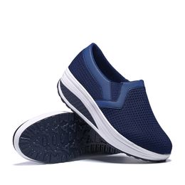2021 Off Mens Women Sport Running Shoes Top Quality Breathable Mesh Triple Black Navy Blue Pink Outdoor Increase Runners Sneakers Size 35-42 WY34-1608
