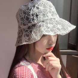 Women Lace Hat Soft Wide Brim Sun Summer Leisure Play Beach Portable Floppy For Ladies Girls Outdoor Hats