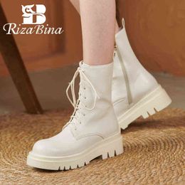 Dress Shoes Rizabina Size 31-43 Women Short Boots Thick Bottom Winter Fashion Cool Ankle Ladies Daily Club Footwear 2 9