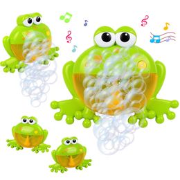pool frog Australia - Frog Bubble Music Baby Bath Toys Kids Pool Swimming Bathtub Soap Machine Automatic Funny Crab BathToy for Children Gifts 220218