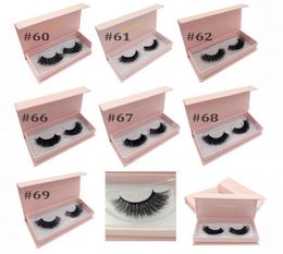 3D Mink Eyelash Individual Lashes with Storage Box Thick Tapared Crisscross Winged Natural Long Make Up Eye Lash