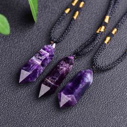 Designer Necklace Luxury Jewelry Fashion Natural Amethysts Pendants & Women Facted Purple Crystal Energy Stone Men Healing Reiki Gifts