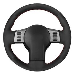 DIY Hand-stitched Black Soft Suede Car Steering Wheel Cover For Infiniti FX FX35 FX45 2003-2008 Nissan 350Z 2003-2009