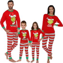 Matching Family Christmas Pyjamas Toddler Boy Girl Unisex Grinch Sleepwear Nightwear H1014