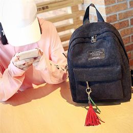 Outdoor Bags Women Mini Corduroy Backpack Canvas Mountaineer Backpacks Ladies Casual Small Travel For Teenage Girls