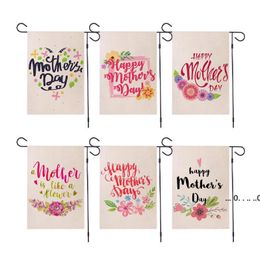 newhappy mother's day garden flag double sided burlap garden decoration flower mother's day home yard ornament 47*32cm EWA4236