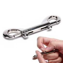 Adult Products Double Metal belt Restraint handcuff collar slave Bondage Hook Convenient Connection Lock Sex Toy Couple Game P0816