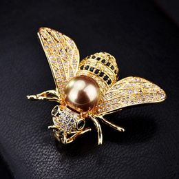 Pins, Brooches Design Insect Series Brooch Women Delicate Little Bee Crystal Rhinestone Pin Jewelry Gifts For Girl