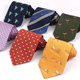Men Ties Printted Classic Casaual Mens Animal Print Cartoon Neck Fashion 9 Cm Width Groom Necktie for Party