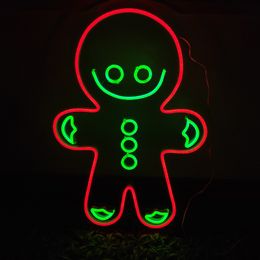 Christmas Gingerbread Sign Holiday Lighting party Home Bar Public Places Handmade Neon Light 12 V Super Bright