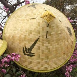 Outdoor Hats Chinese Retro Bamboo Rattan Fisherman Hat Handmade Weave Straw Bucket Tourism Rain Cap Dance Props Cone Fishing Sunshade