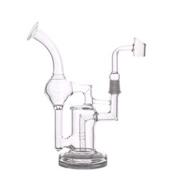 1pcs Glass oil burner Bong 8 Inch Tornado Percolator Recycler Water Pipes 14mm Joint Oil Dab Rigs With glass oil burner pipe banger nail