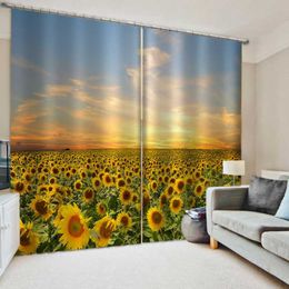 Curtain & Drapes Beautiful Sunflower Sky Scenery Curtains For Living Room Bedroom Modern Fashion Girls Decor