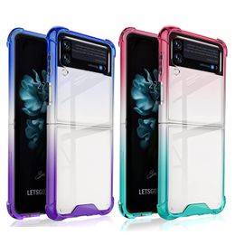 For Samsung Galaxy Z Flip 3 5G Cases Ultra Thin Gradient Crystal Transparent Soft TPU Protective Cover