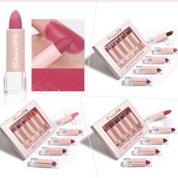 MSDS Certified 5Pcs/Set Matte Lip Gloss Semi-matte Moisturizing Waterproof Long-lasting Easy To Wear Lipstick Makeup 24sets/lot DHL