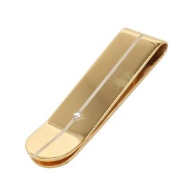 2021 high quality plain business style titanium stainless steel money clip for men gold black silver 3 colors