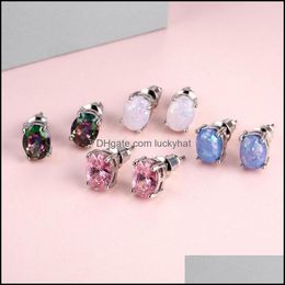 Jewelryoval Diamond Opal Engagement Wedding Stud Women Earrings Fashion Jewelry Will And Sandy Gift Drop Delivery 2021 Qargm