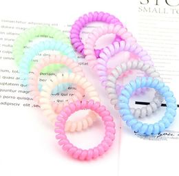 2021 27 Colours 6.5cm High Quality Telephone Wire Cord Gum Hair Tie Girls Elastic Hair Band Ring Rope Candy Colour Bracelet Stretchy Scrunchy