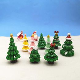 Decorative Objects & Figurines 3pc Christmas Tree Ornament 3D Model Figurine Garden Fairy Decor Glass DIY Dollhouse Home Decoration Miniatur