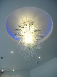 Lampada a sospensione a soffitto su misura Lampadari in vetro di arte moderna Lampadario a catena in cristallo soffiato fatto a mano per sala da pranzo