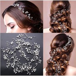 Affascoli del copricapo Tiara Wedding Bridal Bridesmaid Rhinestone Rhinestone Pearl Accesso di capelli di lusso a fascia per capelli.